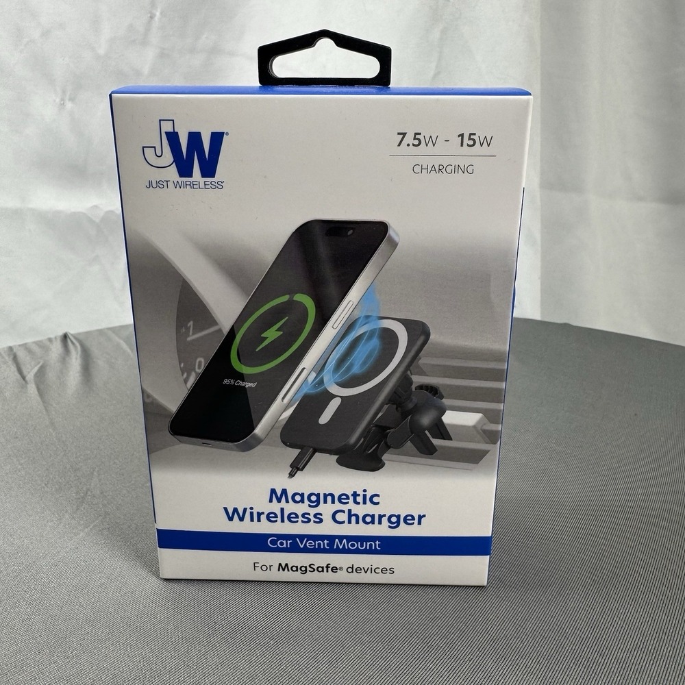 JW Just Wireless Magnetic Wireless Charging 7.5W-15W For‎ MagSafe Devices White